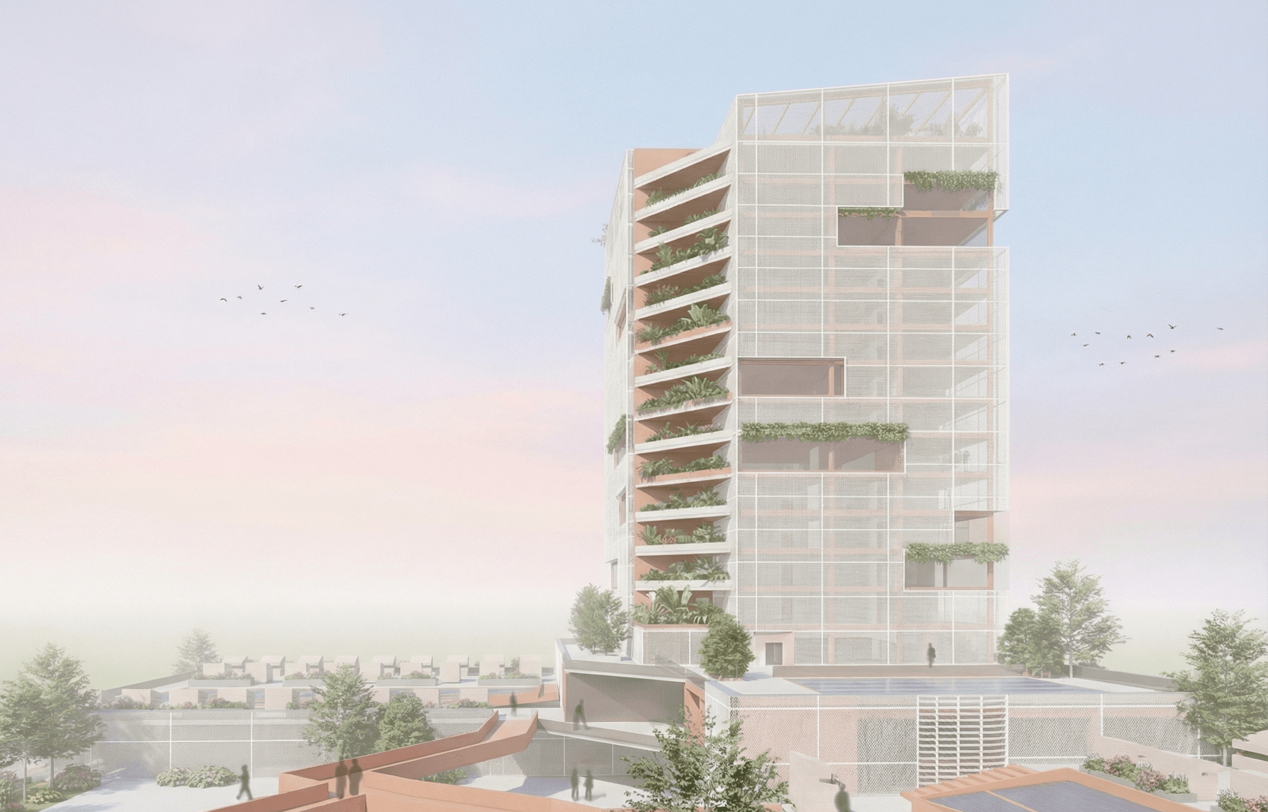 Hybrid Building-Vertical Farm and Shopping Center